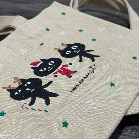 Christmas Kitten Cat Tote Bag ❘ Travel Bag ❘ Causal Bag ❘ Festival Bag ❘ Animal - Picture 4 of 5
